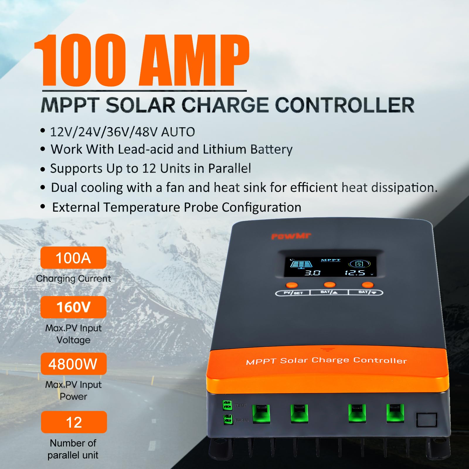 PowMr 100A MPPT Solar Charge C - огляд і ціна Drone Solar Charger